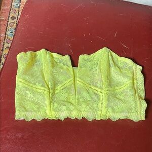 Victoria's Secret Neon Yellow Lace, Size L Bralette